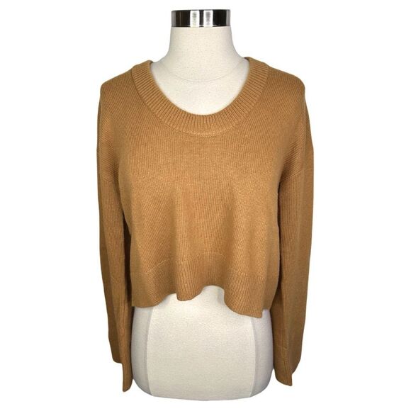 Who What Wear Emory Scoop Neck Wool Blend Sweater - Size XS - Camel - Picture 1 of 5